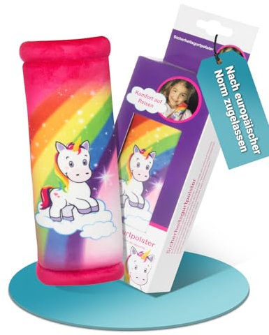 HiTS4KiDS Gurtpolster Einhorn – Komfort & Sicherheit für alle Sicherheitsgurte – Verhindert Reiben & Scheuern – Angenehmes Tragegefühl – Gurtpolster Kinder