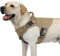 rabbitgoo No Pull Hundegeschirr Mittlere Grosse Hunde, Taktische Brustgeschirr mit MOLLE Griff Metallschnallen, Atmungsaktiv Militär Sicherheitsgeschirr, Verstellbares Gepolstert Hundeweste, M Braun