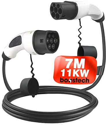 Typ 2 Ladekabel 11-22 kW [5-7m] 3-Phasig für E Hybrid - und Elektrofahrzeuge mit Typ 2 Ladekabel Stecker - Mode 3 Ladekabel Elektroauto kompatibel für jedes Elektroauto (11 kW 7 Meter Schwarz)