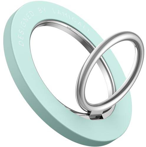 Magnetic Phone Ring Holder for Mag Safe - Lamicall Magnetic Finger Phone Ring Stand Holder, Magnet Ring Grip, Compatible with iPhone 14 Plus 13 12, Pro, Pro Max, Mini, Grass Green
