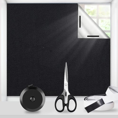 Oscurante per finestre senza perforazione, 100% opaco e protezione solare 420D Oxford tessuto oscurante con ventose| 1m x 1,45m nero| Pellicola oscurante per finestre sul tetto protezione solare