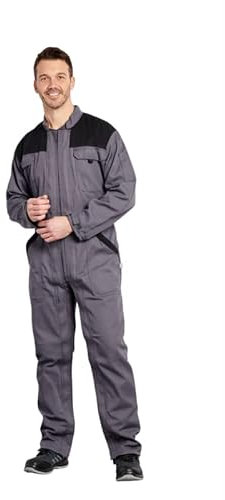 Combinaison agricole Homme Cote de Travail Homme Double Fermeture Poly Coton Noir T3 : 44/46