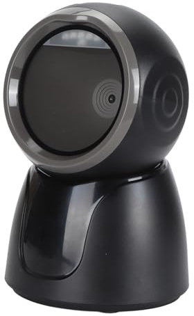 Plyisty 1D 2D QR-Barcode-Scanner, Omnidirektionaler Freihändiger Automatischer USB-Barcode-Lesescanner, Drahtlose Kabelverbindung, für Banken, Lager, Supermarkt, Einzelhandelsgeschäft