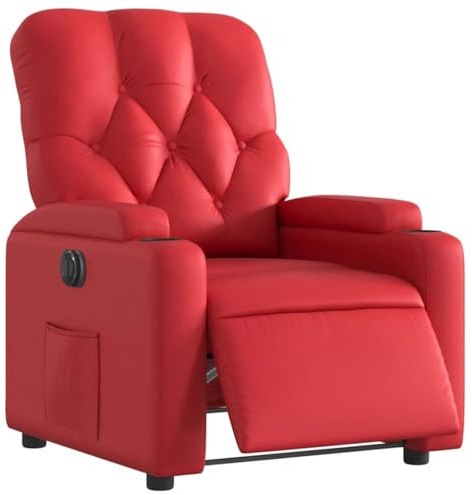 vidaXL Elektrisk reclinerfåtölj röd konstläder