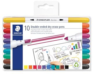 STAEDTLER STAEDTLER 3010 Doppelfasermaler, trocken abwischbar, 10 Doppelfasermaler, 3010 TB10