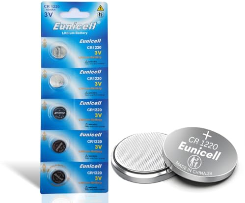 10 x CR1220 Eunicell 3V Lithium Coin Cell Button Batteries For Apple Airtags, Key Fobs, Home Devices, Fitness and Medical Accessories