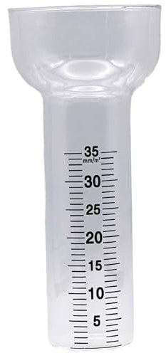 Xoeryoy Regenmessgeräte im Freien, Kratzfest wetterresistente Taschenlampe Formglas Regenmesser Ersatzrohr mit Skala für Garten, Garten, Terrasse