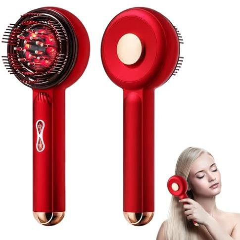 Kopfmassagegerät Elektrisch,2-in-1 Kopfmassage Kopfhaut-Massagegerät,Elektrische Haarbürste mit 3 Modi und Rotes Licht für Kopfhaut Haar Massage Pflege Spa,360° Knetmassage Elektrisch Scalp Massager