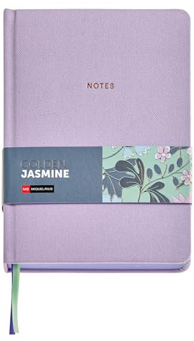 Miquelrius - Cuaderno A5 (143 x 205 mm), Interior blanco punteado para lettering o como bullet journal, 96 hojas de 80 g/m², Cubierta de cartón forrado con tela, Malva