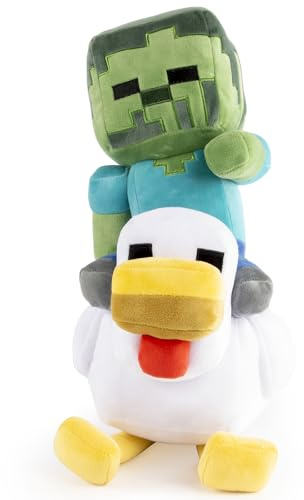 Jay Franco Minecraft Chicken Jockey Plush Pillow Buddy - 44cm Kids Ultra-Soft Stuffed Character Plushie & Cosy Pillow, Official Licensed Product, Multi