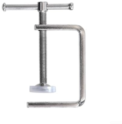 Steel G Clamp for Secure Woodworking Clamping, Non Slip Rubber Covers Protect Workpiece, Stable Structure for Carpentry, Cutting, Drilling, and Fixing Tasks (A)