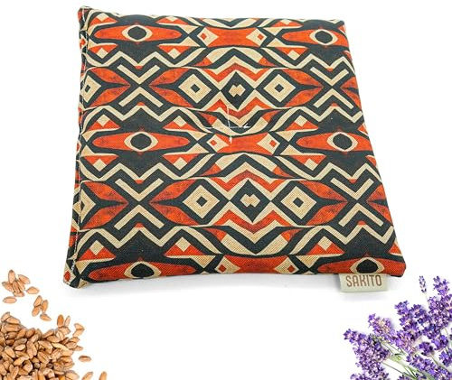 Bouillotte Micro-onde (25x25 cm) - Thérapie Naturelle contre le Stress et Douleurs Musculaires - Utilisation Chaude ou Froide - Grande Rétention de Chaleur - Parfum Lavande (Tribal, 25 x 25 cm)