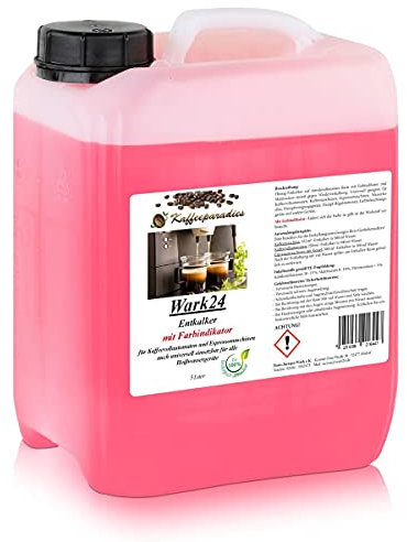 Wark24 Flüssigentkalker 5 L mit Farbindikator, Universal-Entkalker & schonender Kalklöser für Kaffeemaschinen, Wasserkocher & Haushaltsgeräte, biologisch abbaubar