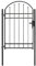 vidaXL Zauntor mit Gewölbter Spitze Gartentor Metalltor Hoftor Hoftür Tor Zaun Pforte Gartenpforte Zauntür Gartentür Stahl 100x150cm Schwarz