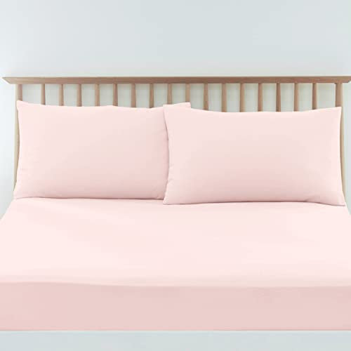 Pizuna Luxuriöser Soft-Satin 2er Pack Kissenbezug 40x80 cm Licht Rosa, 400 Fadenzahl Baumwolle Quadratisch Kissenbezüge, 100% Langstapel Baumwolle Kissenbezug (Licht Rosa,40x80 cm)