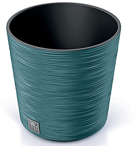 Macetero color azul escandinavo, con depósito, colección FURU, de 30 x 30 x 29,4 cm, capacidad de 15 L.