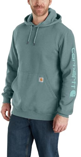 Carhartt Loose Fit Midweight Logo Sleeve Graphic Sweatshirt Maillot de survêtement, Sea Pine Heather, L Homme