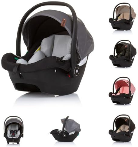 Chipolino i-Size Babyschale Duo Smart Gruppe 0+, Kissen, verstellbare Kopfstütze, Farbe:grau