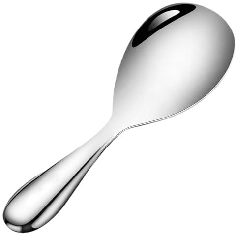 Cuchara de arroz - Cuchara para arroz | Pala para cuchara de arroz de acero inoxidable | Espátula para arroz de acero inoxidable | Pala para arroz de metal grande espesada, espátula para cocina