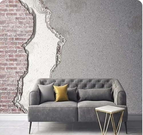 siuayosdj 3D Wallpaper Brick Gray Sandstone Decorative Photo Mural Living Room Bedroom Wall Papers,3D,430x300cm