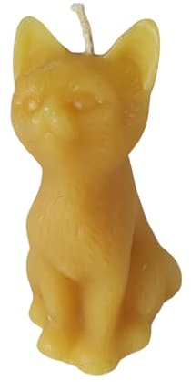 Candela di cera d'api gatti seduti candela 8 cm 100% pura cera d'api