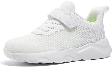 Yeeteepot Zapatillas de Deportivas para Niñas Malla Doble Blanco 29 EU