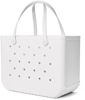 BOGG BAG Original Large Tote – 19” x 14” x 9” – Durable, Washable, Tip-proof – Beach, Pool, Boat, Work, Sports (For Shore White)