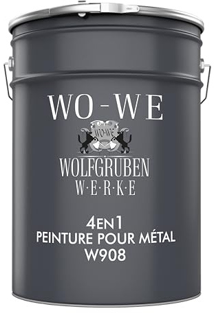 WO-WE Metallschutzlack 4in1 Metalllack Metallfarbe Metallschutzfarbe W908 Silber - 5L