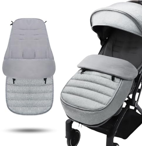 Fußsack Kinderwagen Winter，Universal Babyfußsack Kinderwagen，Kinderwagen Sack für Winter，Universelle & Wasserdicht für Alle Kinderwagen, grey