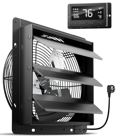 HG Power Ventilatore di scarico da 300 mm con controllo della temperatura e dell'umidità, intelligente industriale da parete, 1650 m³/h, per cantina, garage, cucina, serre