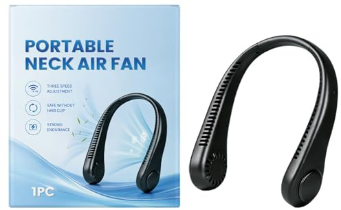 Ventilatore Da Collo Portatile - Dispositivo Di Flusso D'aria Di Raffreddamento Silenzioso, Ventilatore Indossabile A Velocità Regolabile, Attrezzatura Confortevole Ricaricabile Tramite USB, Design Mo