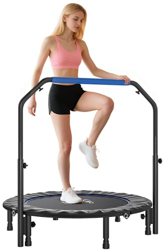 HOMCOM Trampolino Elastico per Adulti Ø114cm Pieghevole Blu