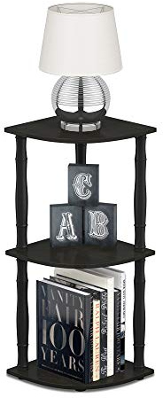 Furinno Scaffale ad Angolo Espresso/Black Classic Tube 3 livelli - tubi classici