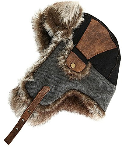 Fancet Unisex vintermössor för män kvinnor fuskpäls öronlapp jakt skytte hatt varm Ushanka rysk soldatfångare bombplan utomhus skidmode svart 60–62 cm, 67191_black