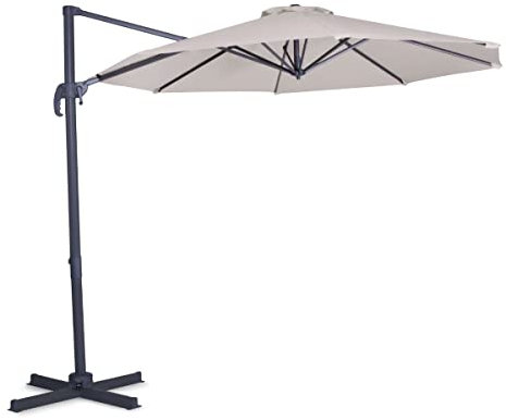 VONROC Sonnenschirm Bardolino Ø300cm – Ampelschirm | Beige