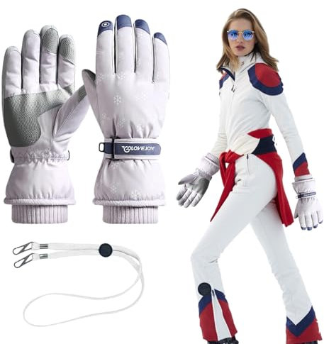 Minging Winter Damen Skihandschuhe, Winter Ski Handschuhe Frauen Winterhandschuhe Damen Wasserdicht rutschfest Winter Sport Handschuhe wasserdichte Winterhandschuhe für Skifahren skihandschuhe Damen