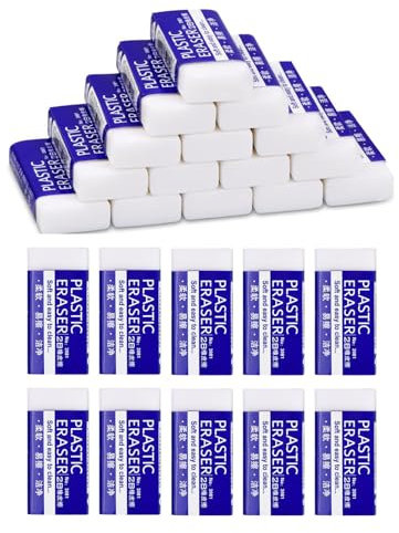 Gomme Blanche,10 PCS 2B Gomme à Effacer Gommes Plastiques Caoutchouc Blanches Sans Latex de Supérieure Gomme pour Écoles Croquis Peintures Artistes Enseignants Enfants Adultes