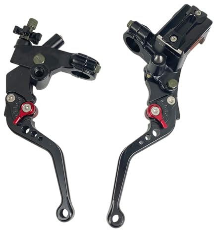 Mabutingti Upgrade 7/8 Zoll 22 mm Universal Lenker Hauptbremszylinder Kupplungshebel links rechts kompatibel mit Polaris Yamaha Suzuki Honda Kawasaki Motorrad Hand Bremspumpe Bremszylinder (Schwarz)