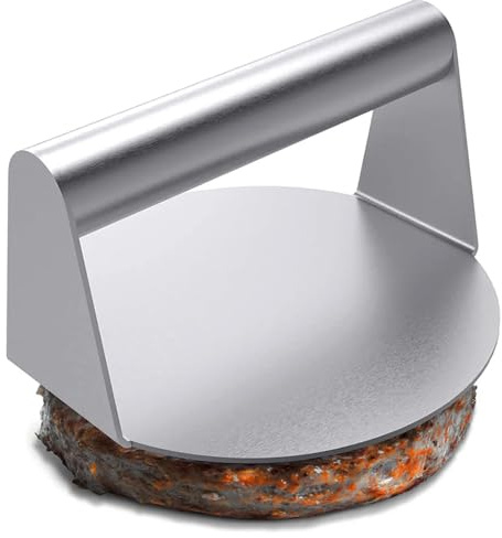 trabag 6,3 pollici, pressa per hamburger, in acciaio inox, grande pressa per hamburger, hamburger, hamburger professionale, in acciaio inox, per barbecue, hamburger, bistecche, pancetta
