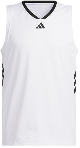 adidas Herren Basketball Legends Tank Shirt, White/Black, M