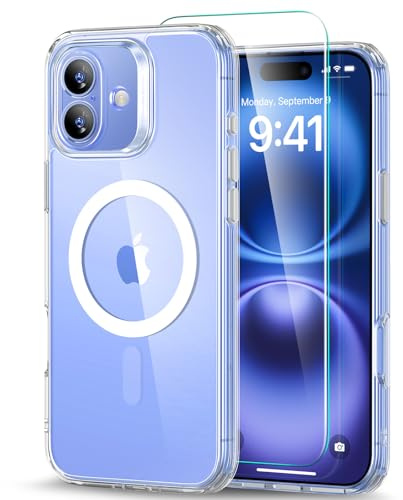 ESR for iPhone 16 Plus Case 4-in-1 Set, for MagSafe, Clear | with Screen Protector, Military-Grade Drop Protection, Translucent Matte Case