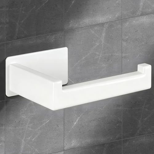 JOLY FANG Portarrollos Papel Higienico sin Taladro, Acero Inoxidable, Adhesivo Porta Rollos de Papel Higienico, Impermeable Soporte Papel Higienico para Baño, Blanco