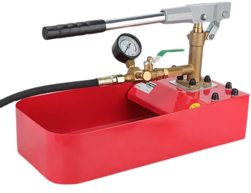 Tester Pompa Idrostatica, Pompa Idraulica Manuale per Test Pressione Acqua, Pompa per Test Perdite Tubi Acqua 5Mpa/16ML con Manometro Antiurto, per Test Idraulici