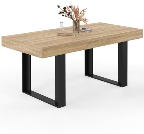 IDMarket - Table à Manger Extensible Rectangle Phoenix 4-6 Personnes Bois et Noir 120-160 cm