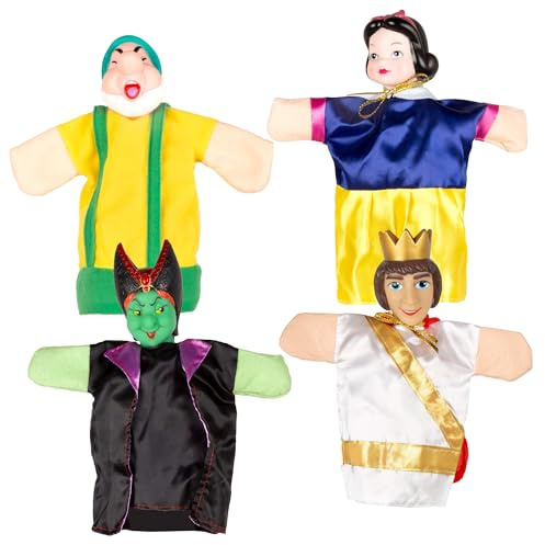 ColorBaby Cucu Show Set Marionetas Blancanieves, 4 títeres Personajes de 25 cm, Materiales Suaves y Seguros, Juguetes Infantil, para Jugar en Grupo o Pasar Tiempo en Familia (39168)