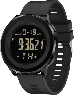 Black Waterproof Work Tactical Military Digital Man Watches for Men Sports
