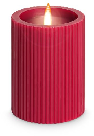 Idena 50158 - Bougie LED d'environ 11 x 7,5 cm, Bougie en Cire véritable avec lumière vacillante, Couleur aléatoire, Fonctionne à Piles, minuterie 6 h, comme décoration de fête, décoration de Noël
