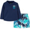 Simple Joys by Carter's Swimsuit Trunk and Rashguard Set Juego de protección de Sarpullido, Azul Marino Blanco Tropical, 3 años para Bebés