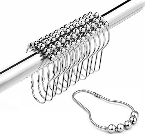 Shower Curtain Hooks,Curtain Hooks Rings for shower curtain (14 Pack)
