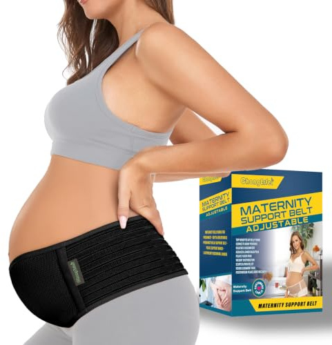 ChongErfei Pregnancy Belly Band Maternity Belt Back Support Abdominal Binder Back Brace - Relieve Back, Pelvic, Hip Pain for Pregnancy Recovery(Black,Plus Size)